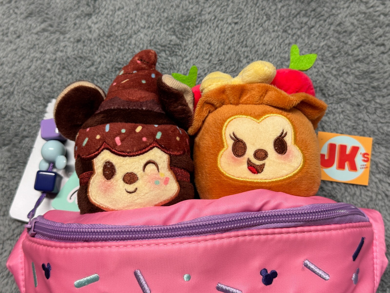 NEW Disney Fanny Pack Bag Munchlings Pink Baked Lounge Treats Plush Mickey Mouse