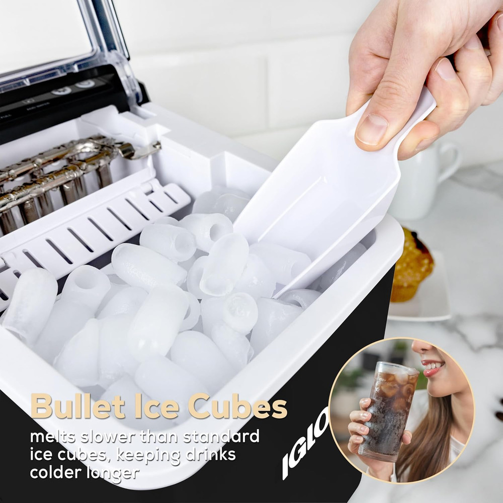 Premium Self-Cleaning Countertop Ice Maker Machine, Handled Portable Ice Maker,