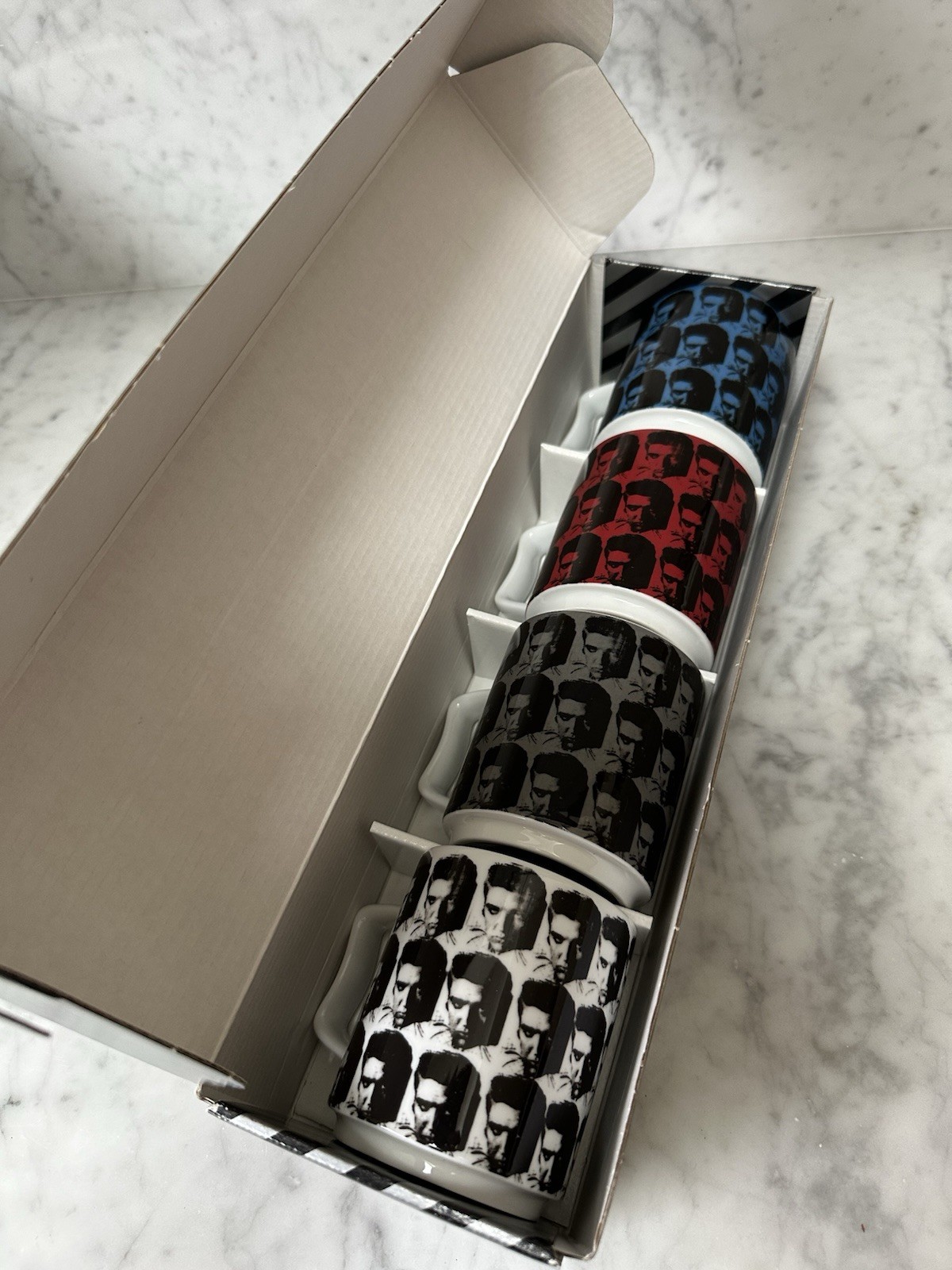 SET Of 4 Andy Warhol ELVIS Rosenthal Studio Line Coffee Tea Mug NEW in BOX