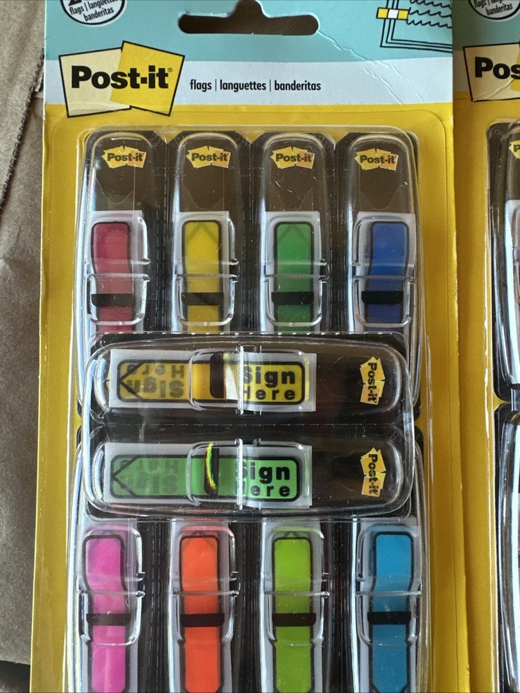 Lot Of 2 Post-it Flags Value Count, Assorted Colors, 252 Arrow Flags