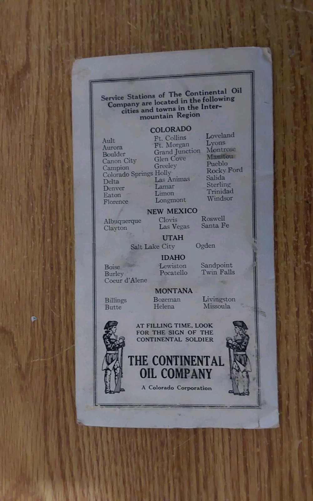 1921 CONOCO GASOLINE ''BLAZED TRAILS IN UTAH'' FOLD OUT MAP