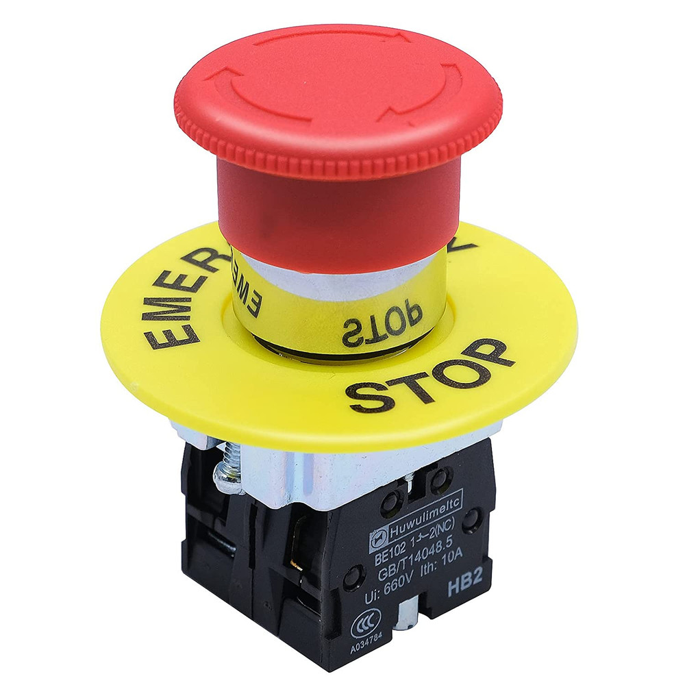 2NC 22Mm Emergency Stop Push Button Switch Red Mushroom Equipment E Stop Shut of