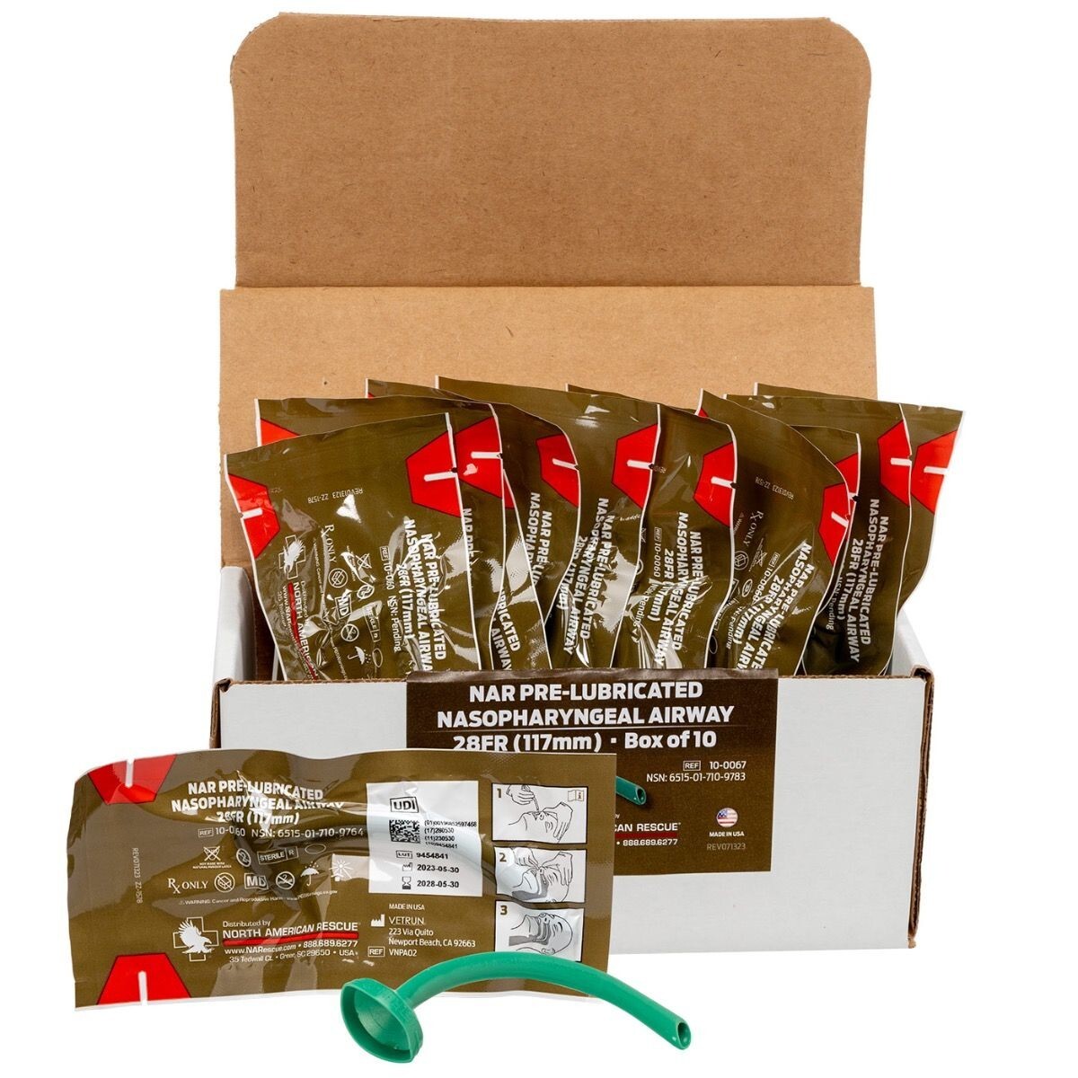 NEW! NAR Pre-Lubricated 28F Nasopharyngeal Airway