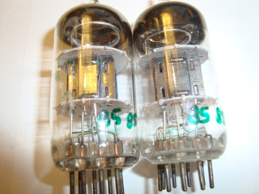 One Matched Pair  12AT7 Tubes, Sylvania, Full Black Plate