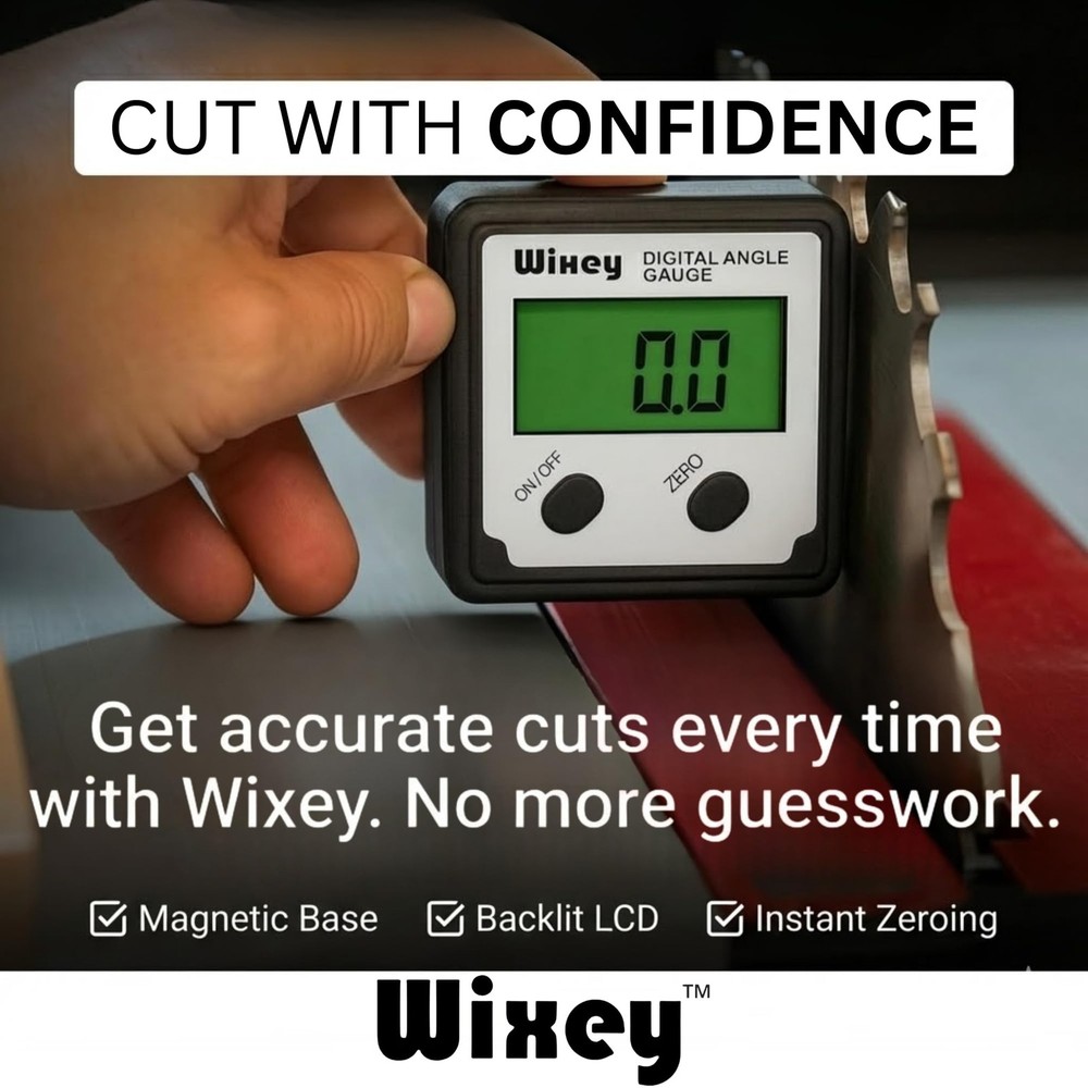 Wixey Digital Angle Gauge Type 2 with Magnetic Base and Backlight