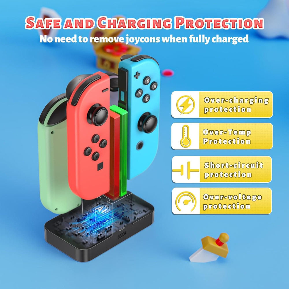 Fastsnail Charging Dock for Nintendo Switch Joy-Con & OLED with LED Indicator