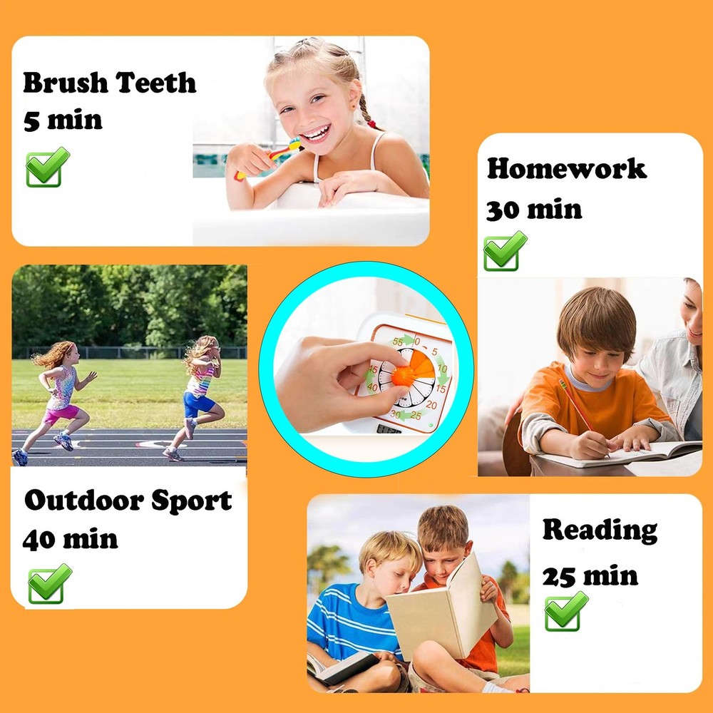 Chargeable Task Timer, to-do List with Visual Timer for Adults and Students, ...