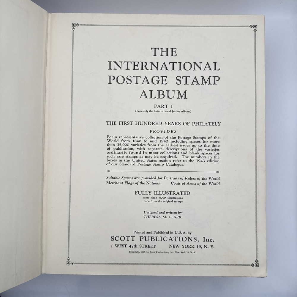 1947 Scott’s International Postage Stamp Album Junior Edition No stamps Part 1