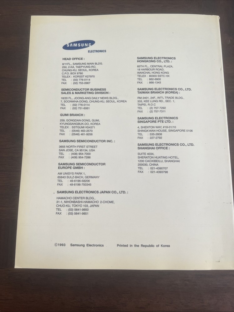 Samsung Semiconductor Product Guide 1994