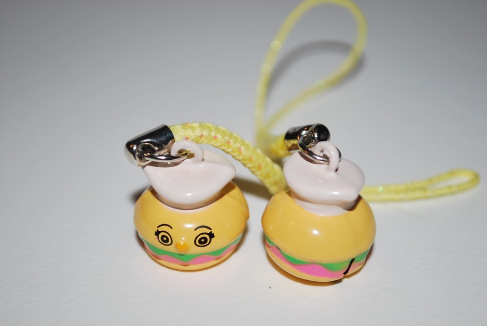 HAMBURGER CHEF BRASS BELL CELLPHONE CHARM STRAP
