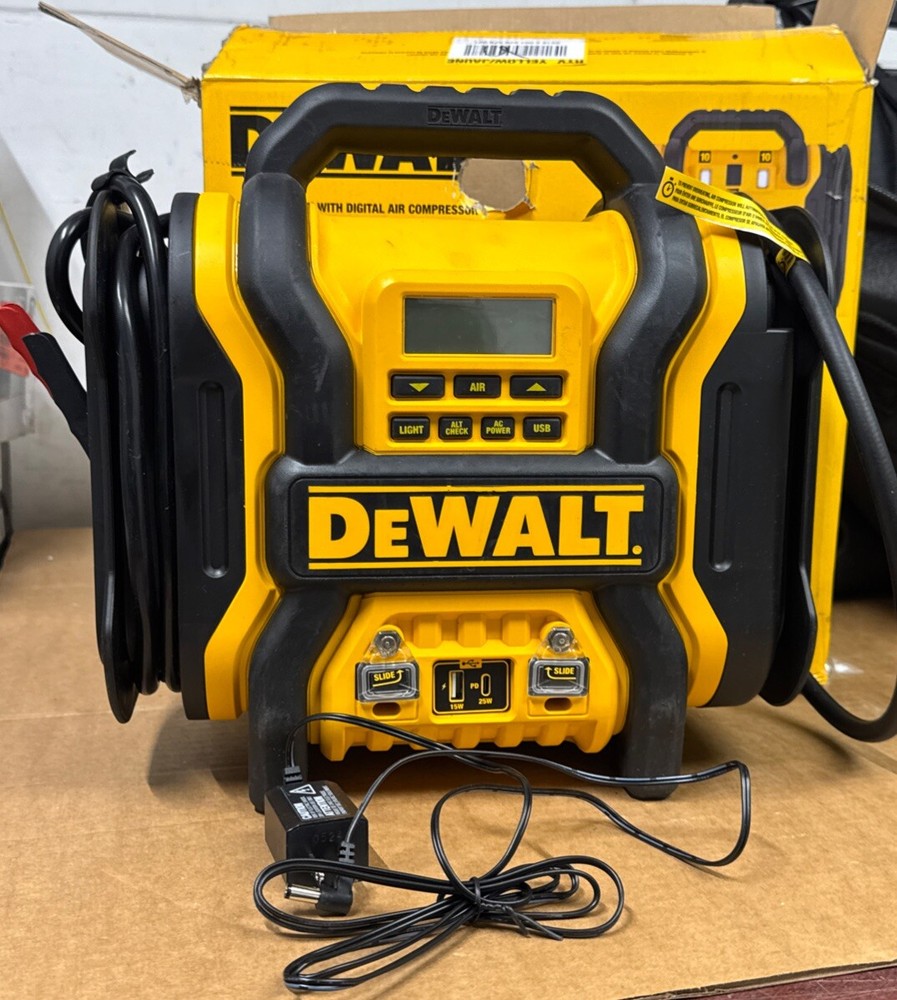 DEWALT Portable Power 2000 Peak Amp Jump Starter w/Digital Compressor