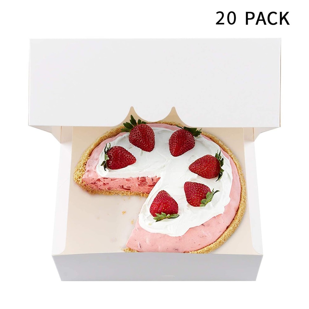 20 Pack Pie Boxes Cake Bakery with Window Pastry for White