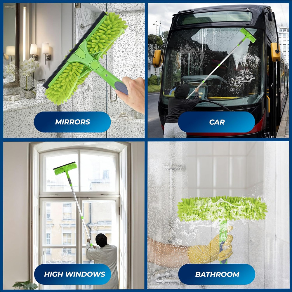 Professional Window Squeegee Window Cleaning 2 in 1 Rotatable Window Cleaning