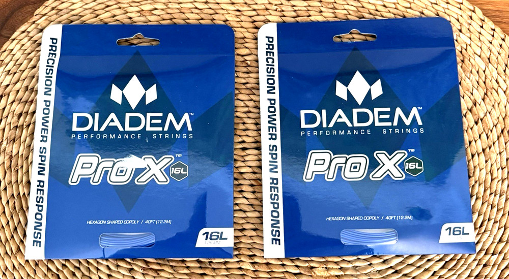 2-Pack Diadem Pro X 16L Tennis Strings 1.25 mm-Free Shipping