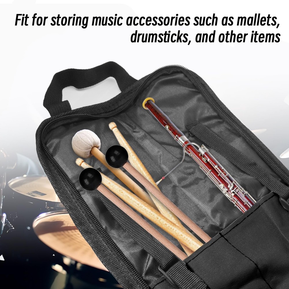 Drumstick Bag Black Portable Stick Small Case Holder Mallets Percussion