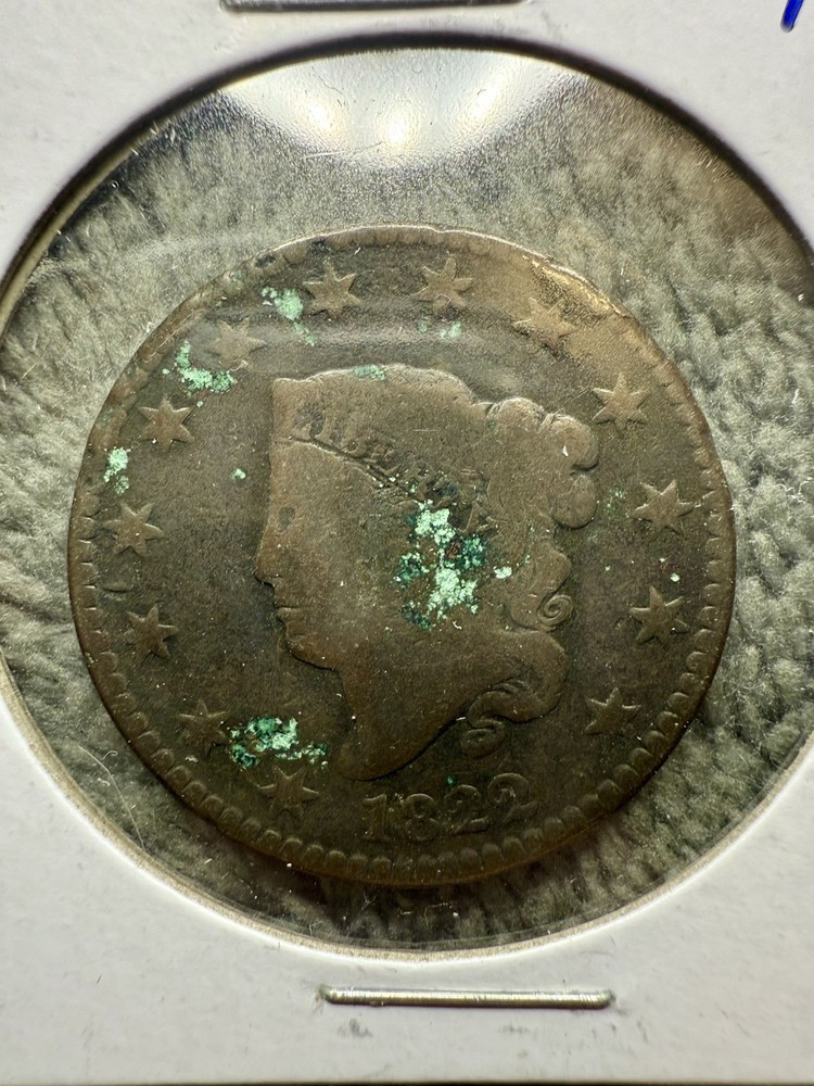 1822 U.S. Large Cent – Early Circulated Copper Coin
