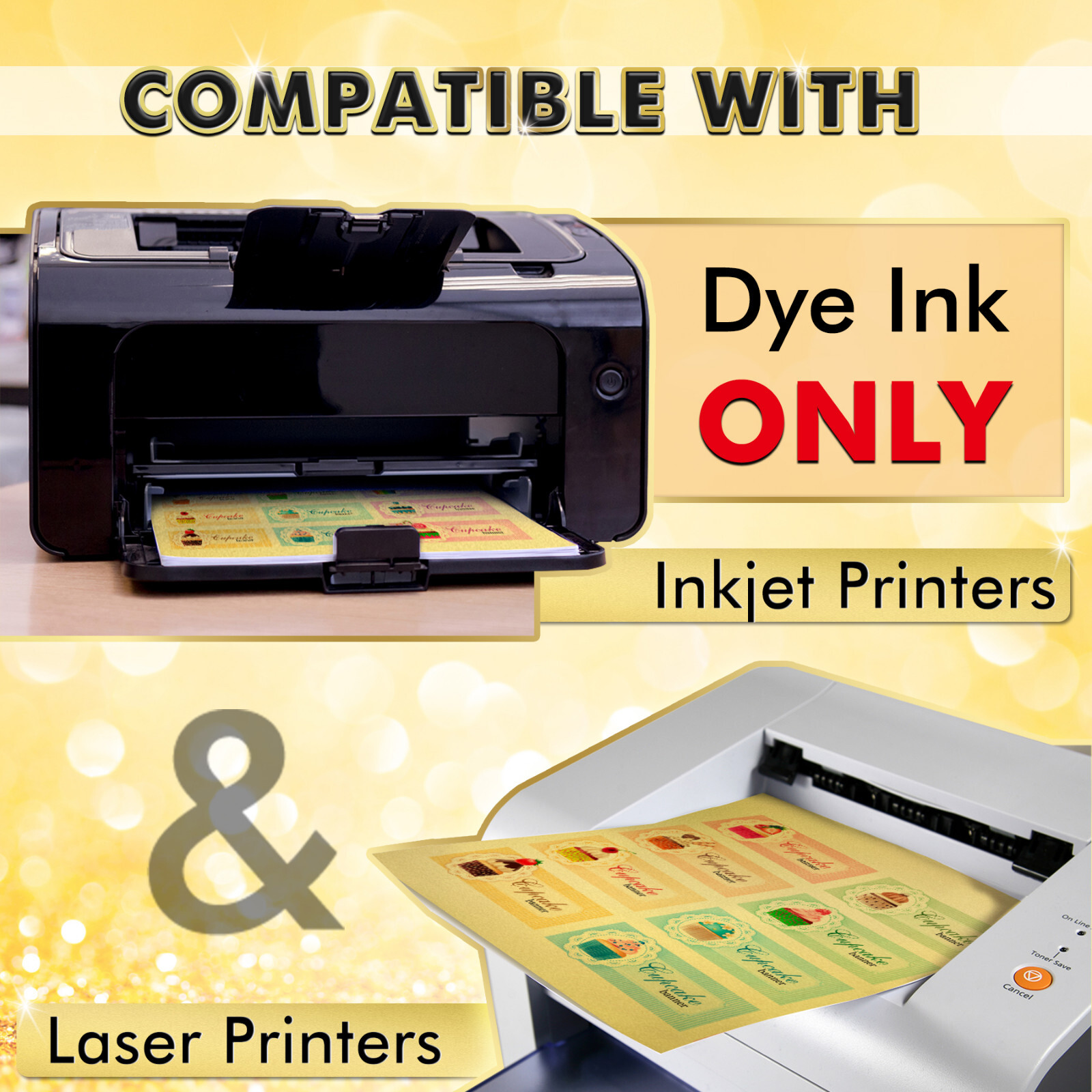 Koala Brushed Gold Vinyl Sticker Paper for Inkjet & Laser Printers Waterproof 20