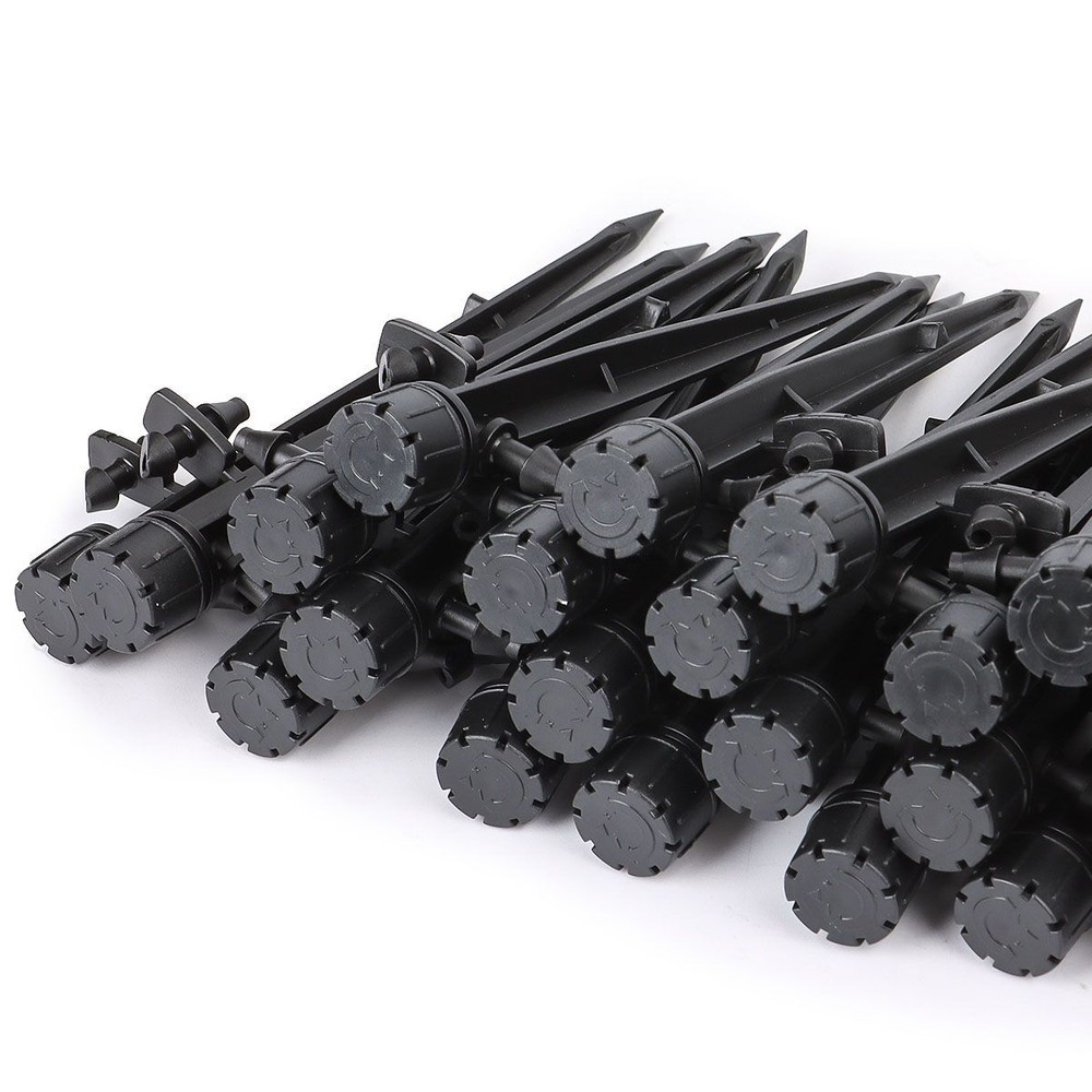 360° Adjustable Water Flow Irrigation Drippers Stake Emitter Drip System (50PCS)