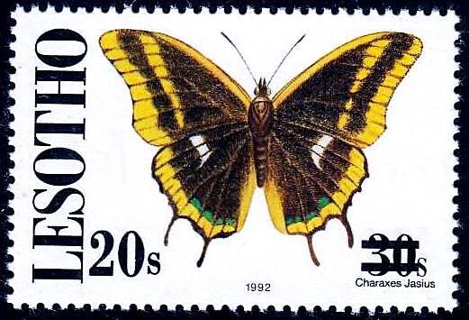LESOTHO 1989 BUTTERFLIES surcharge 20s on 30 MNH INSECTS 💲FREE SHIPPING💲