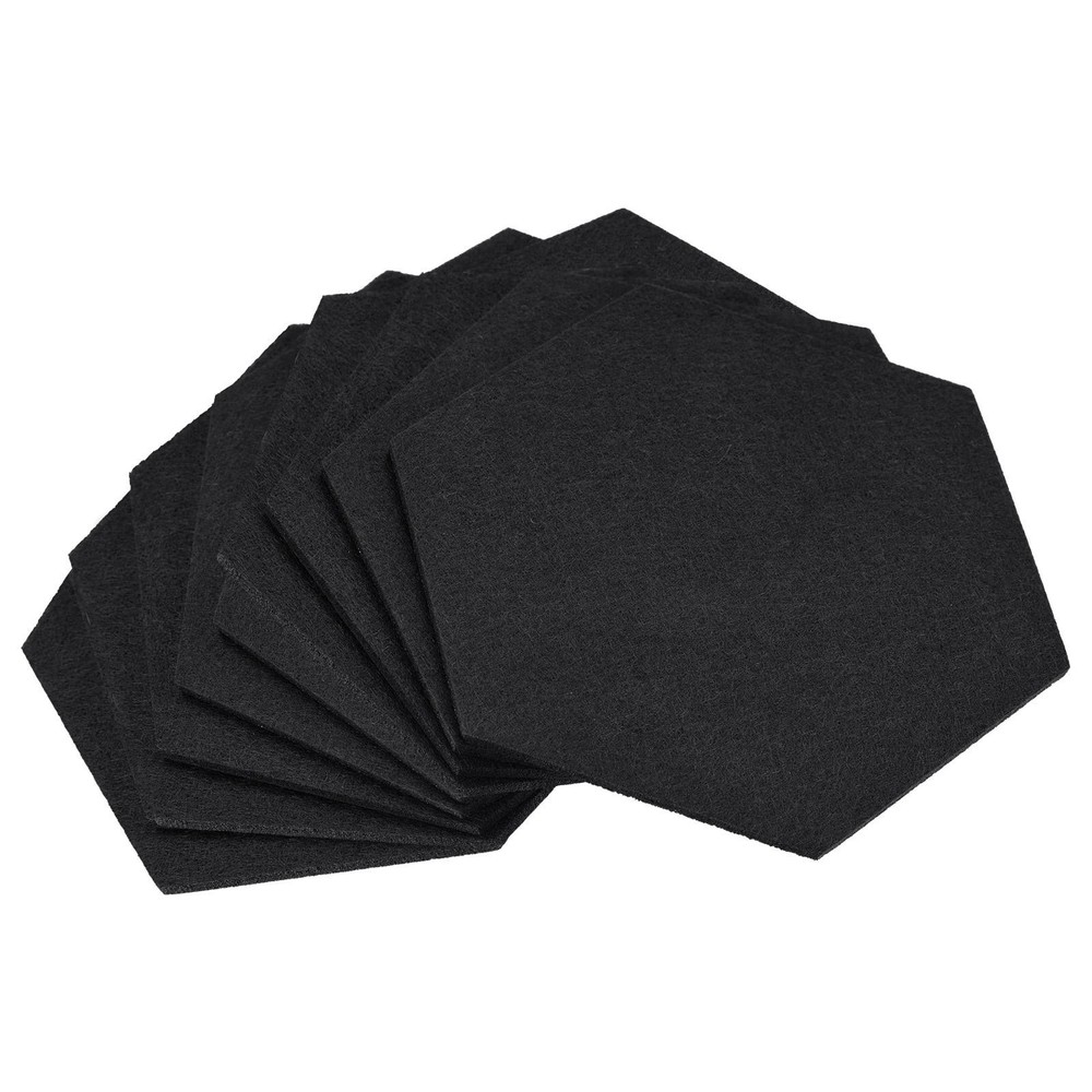 Felt coasters 9pcs hexagonal pads coasters, black
