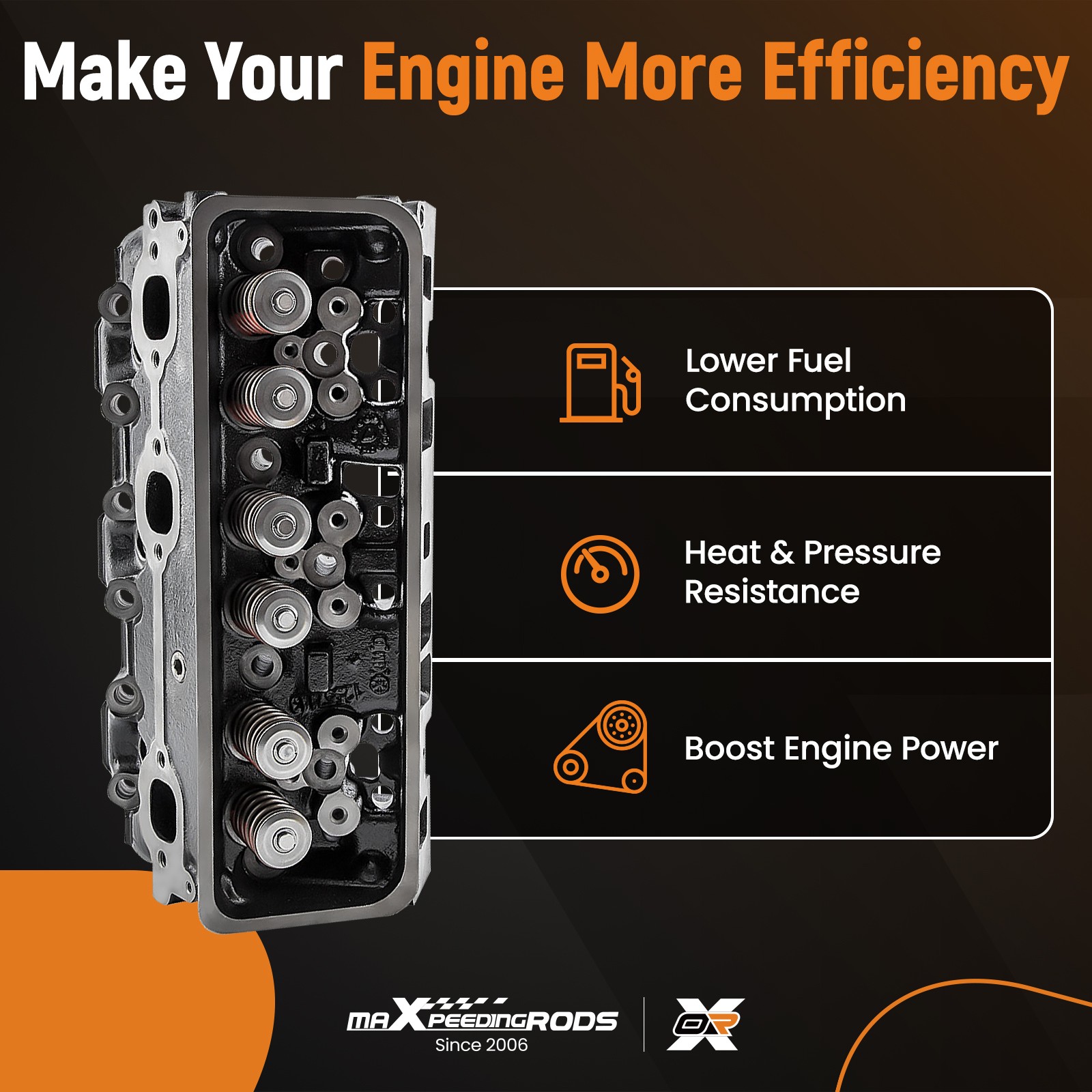 Complete Cylinder Head for GM Chevy Marine 4.3L 262Cu.V6 engine 92-14 12557113