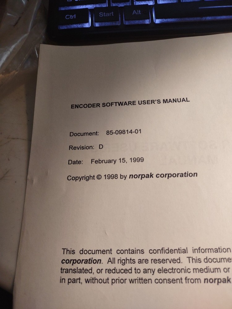 Norpak Encoder Software user's Manual 134 pages