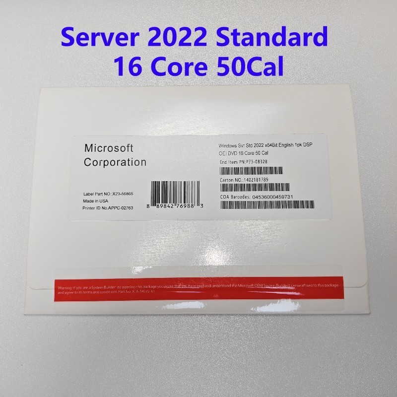 Microsoft Windows Server 2022 Standard Edition | 16-Core License | 50 CALs