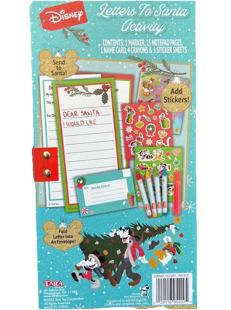 Disney Letters to Santa Activity Pack New