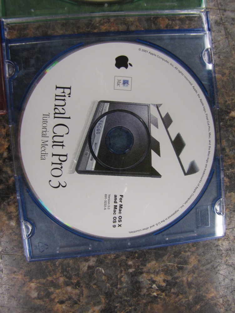 Lot (3) Apple CD's Software Final Cut Pro 3 Tutorial & Academic, DVD Studio Pro