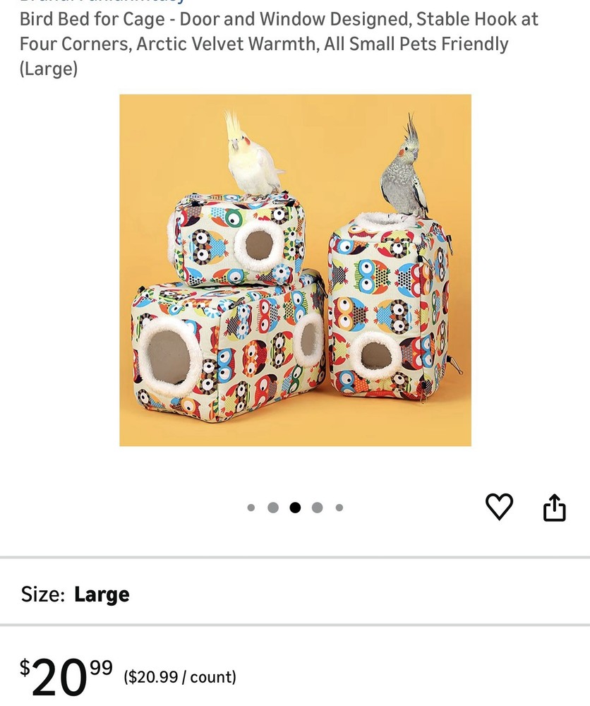 Bird Bed For Cages. One Bed