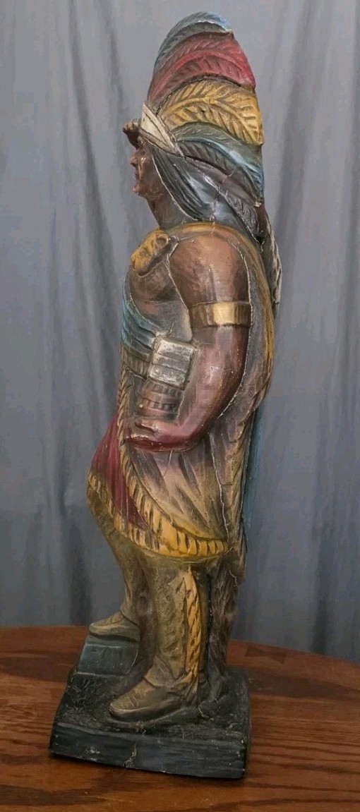 Vtg. 24" Alfco NY Cigar Store Indian Advertising Display, 1950s