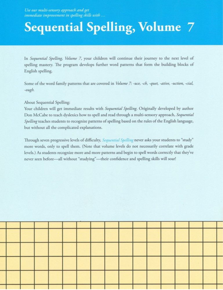 Sequential Spelling 7 - Revised Edition - by Don McCabe - Paperback - BRAND NEW