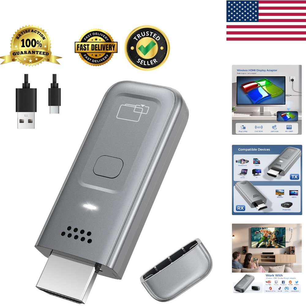 Wireless HDMI Transmitter & Receiver, 4K Decode, 1080P Output for Easy Streaming