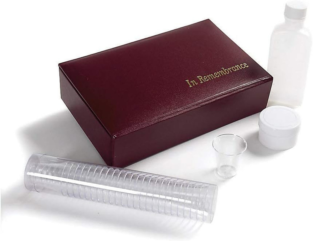 Portable Communion Set, Maroon, 25 Cups