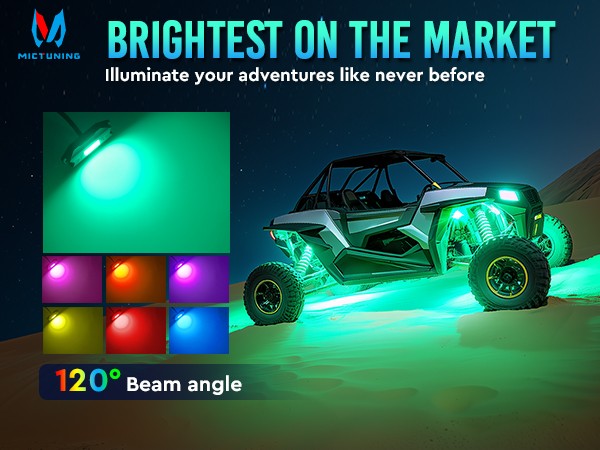 MICTUNING 16 Pods RGBW LED Rock Lights Kits, Underglow Neon Lights for Car Truck