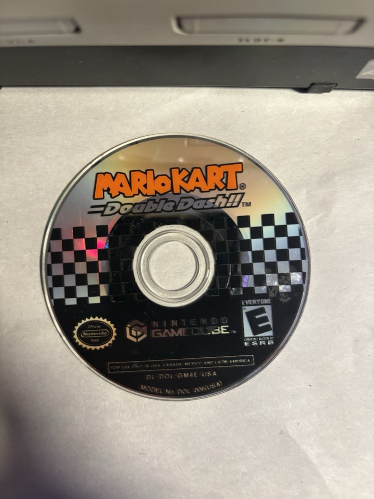 Nintendo GameCube Black DOL-001 Console TESTED w/ Controller MARIO Double Dash