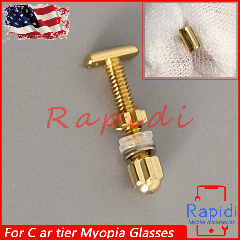 New Curved Rectangle Screw&Bolt Replace For C ar tier Eyeglasses Frame Gold