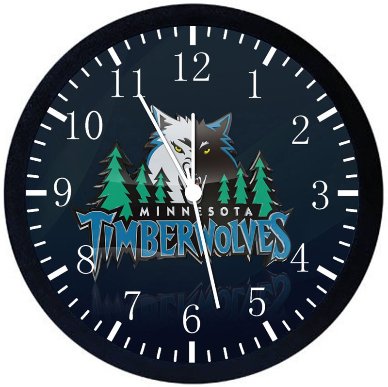 Minnesota Timberwolves Black Frame Wall Clock W291