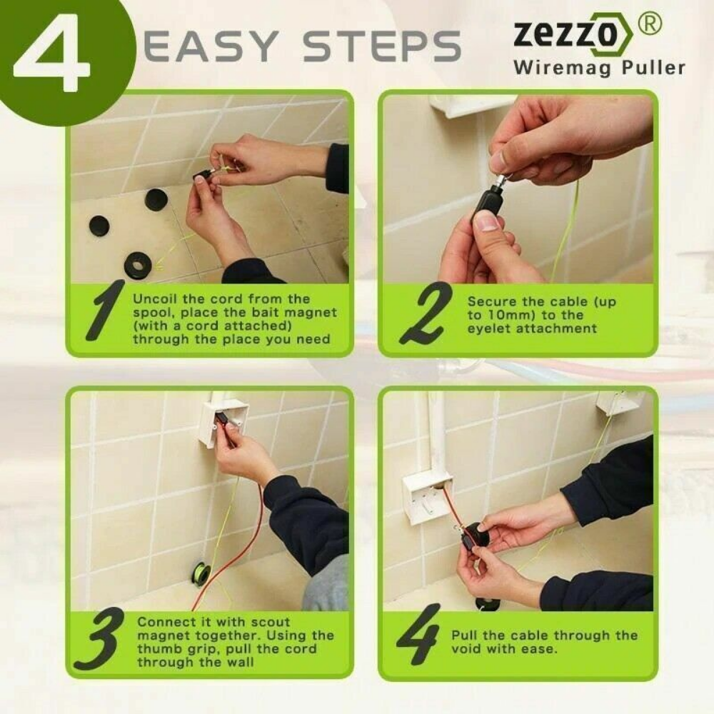 20ft Magnetic Wire Pulling System WireMag Puller Wire Cable Running Device