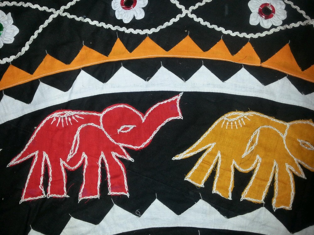 Mirrored Hand Made Embroidered and Appliqued Textile/Throw from India?