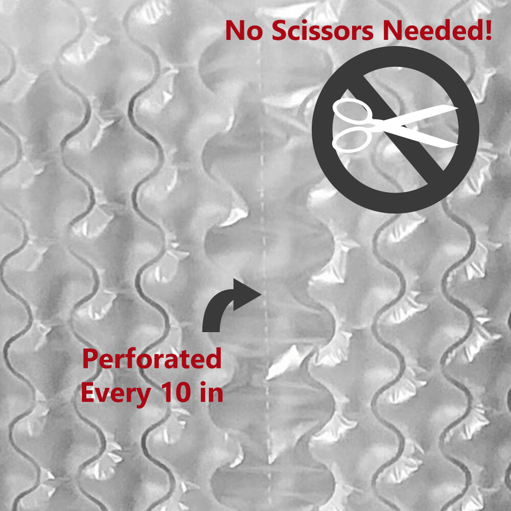 KwikAir® Bubble Cushion Wrap Roll 75' x 14" MEDIUM 5/16" Bubbles Perforated 10”