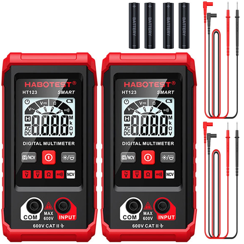 2x HABOTEST HT123 Digital Multimeter Tester DC AC Volt Ohm Meter NCV