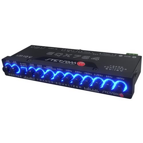 EQX764-7 Band Equalizer, Pre-Amp Car Audio Graphic Equalizer with 4 Inputs