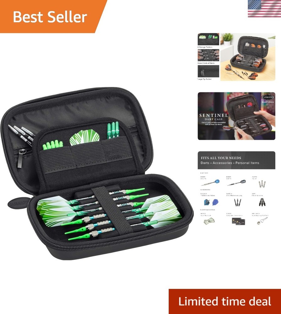 Sentinel EVA Foam Shell Dart Case, Holds 6 Darts and Extra Accessories, Tips,...