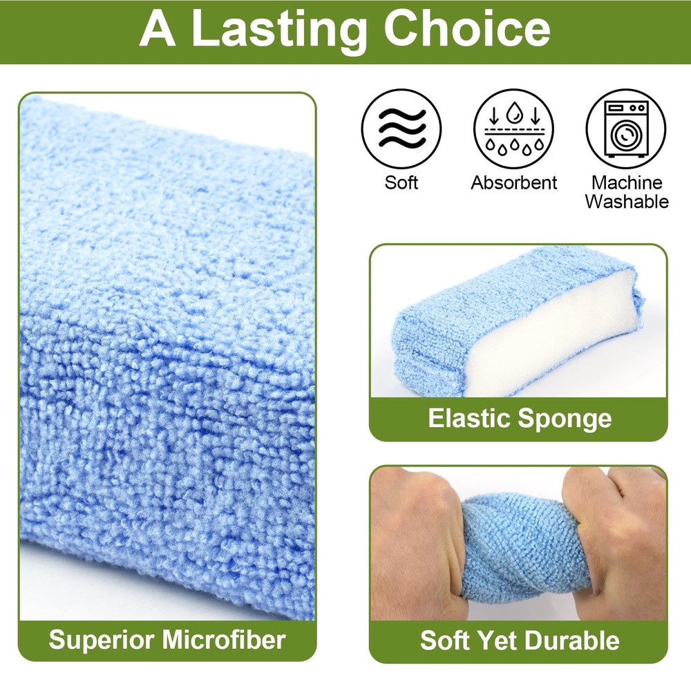8 PCS Microfiber Applicator Pad, 4.7"x3.1" ScratchFree Foam Buffing Scrub Pad...