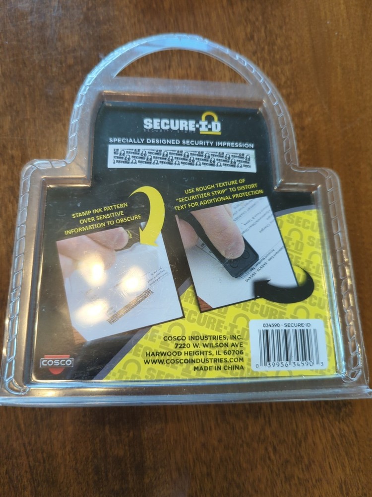 Secure I-D Security Stamp Conceals And Distorts Sensitive Information