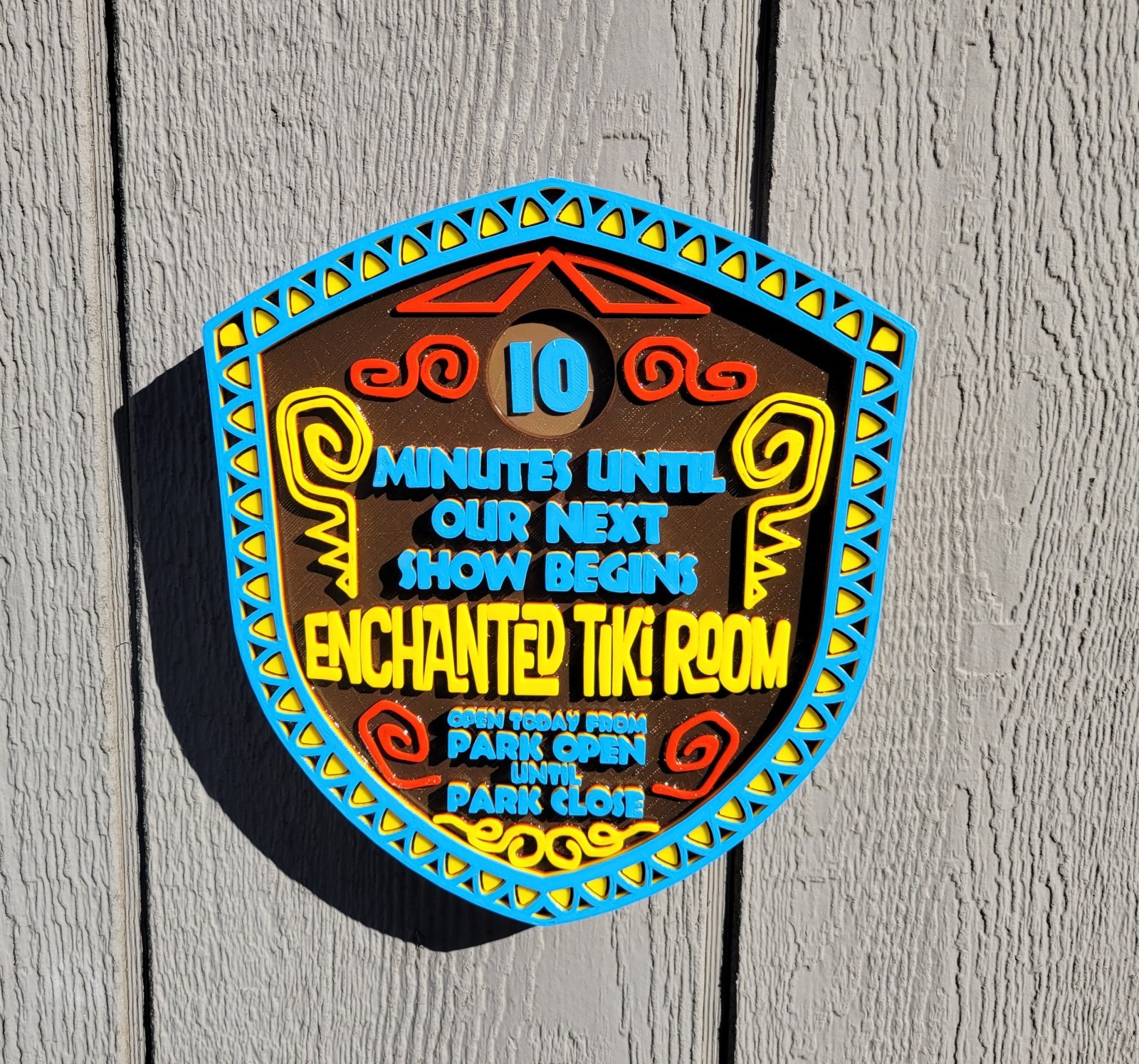 9 x 7.5 inch Enchanted Tiki Room Next Show Sign Adventureland Replica Plaque