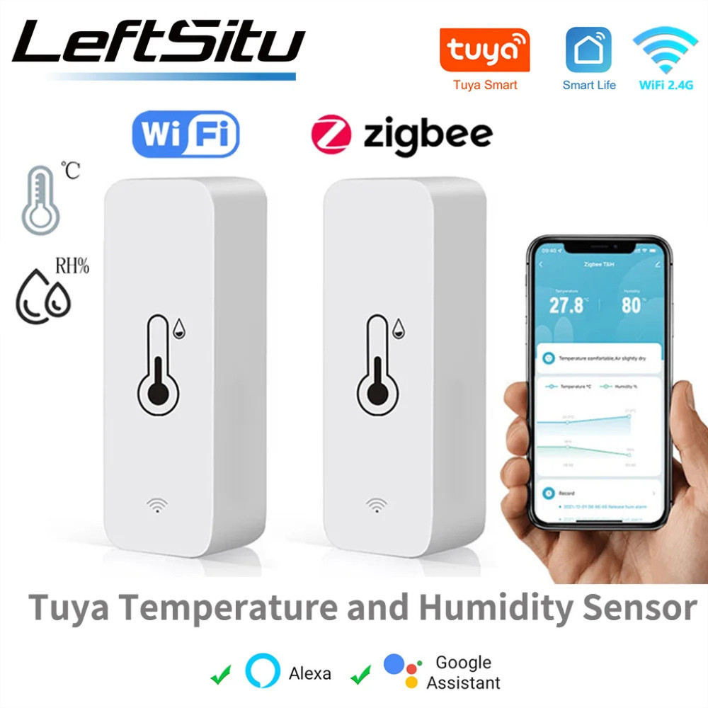 Tuya WiFi Zigbee Temperature Humidity Sensor Smart Home Indoor Hygrometer APP Mo