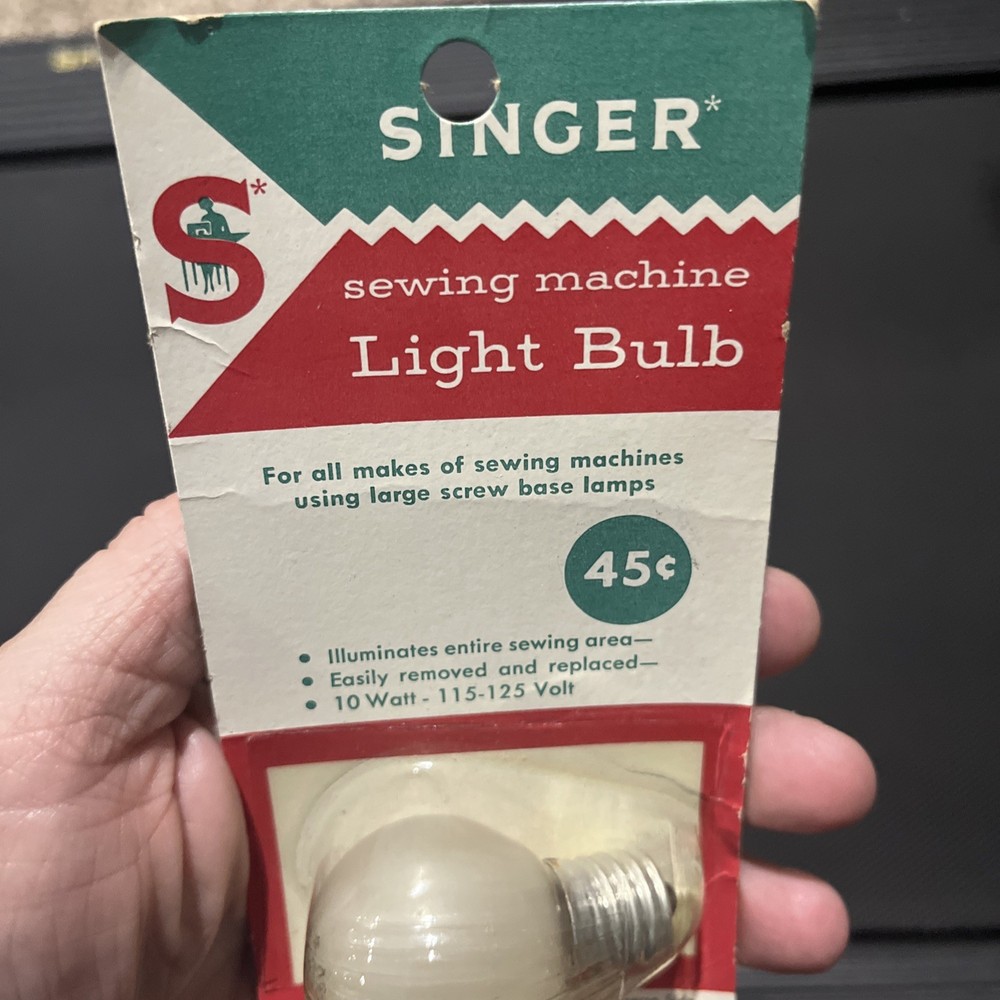 Vintage Singer Sewing Machine Light Bulb, Style R, Original Packaging, NOS
