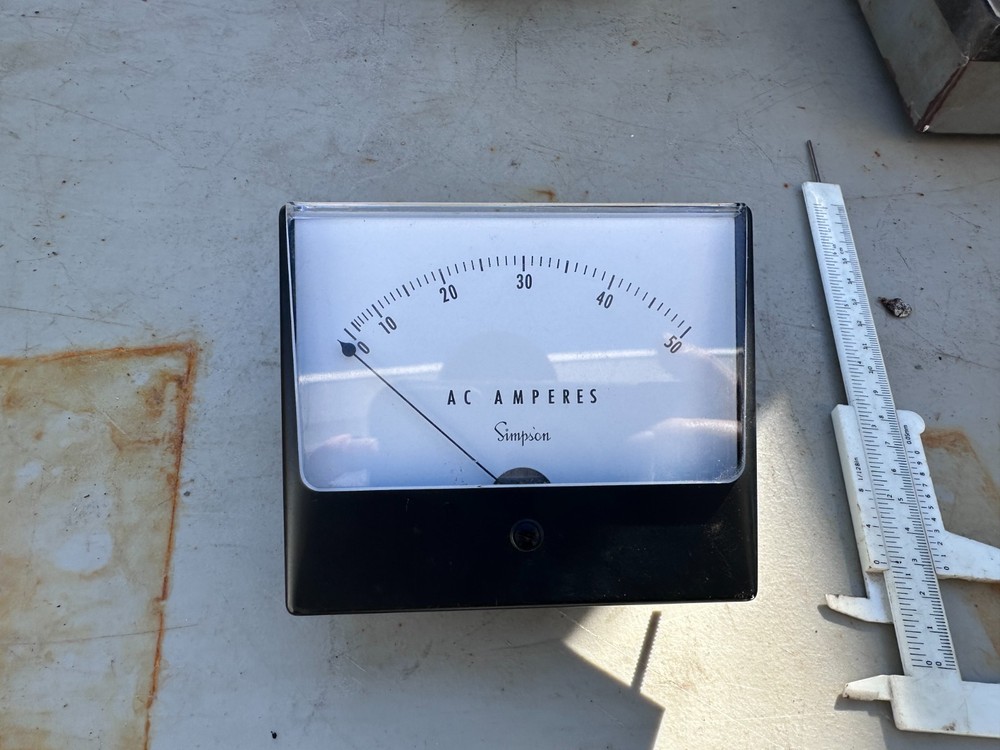 Simpson 63160 AC Amperes  Panel Meter, 0-50A Range